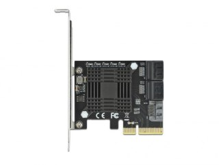 DeLOCK 5 portowy SATA PCI Express x4 Card - Konstrukcja niskoprofilowa