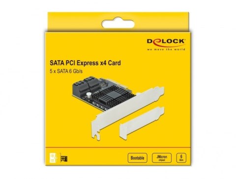 DeLOCK 5 portowy SATA PCI Express x4 Card - Konstrukcja niskoprofilowa