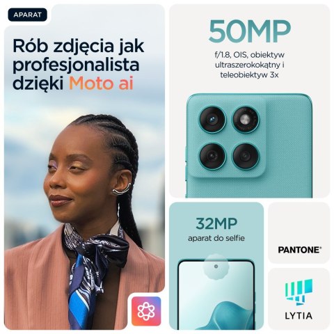 Motorola edge 60 fusion 16,9 cm (6.67") Dual SIM Android 15 5G USB Type-C 8 GB 256 GB 5200 mAh Turkusowy