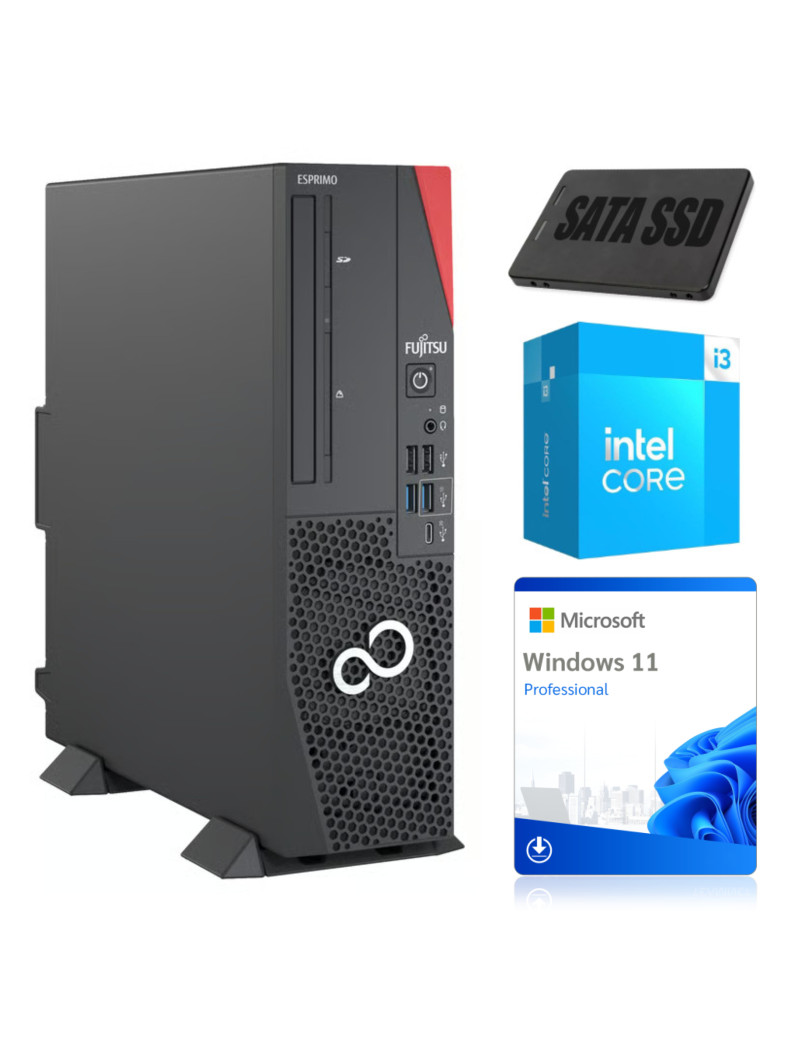 Komputer Stacjonarny Fujitsu ESPRIMO D7011 SFF i3-10105 8GB 256GB SSD Win11Pro Klasa A